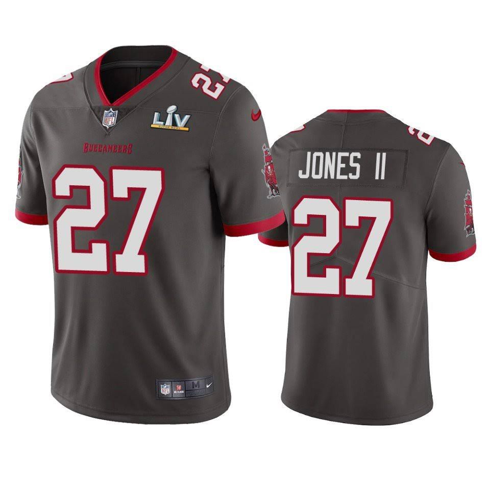 Men Tampa Bay Buccaneers #27 Ronald Jones II Nike Grey Super Bowl LV Limited NFL Jersey